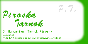 piroska tarnok business card